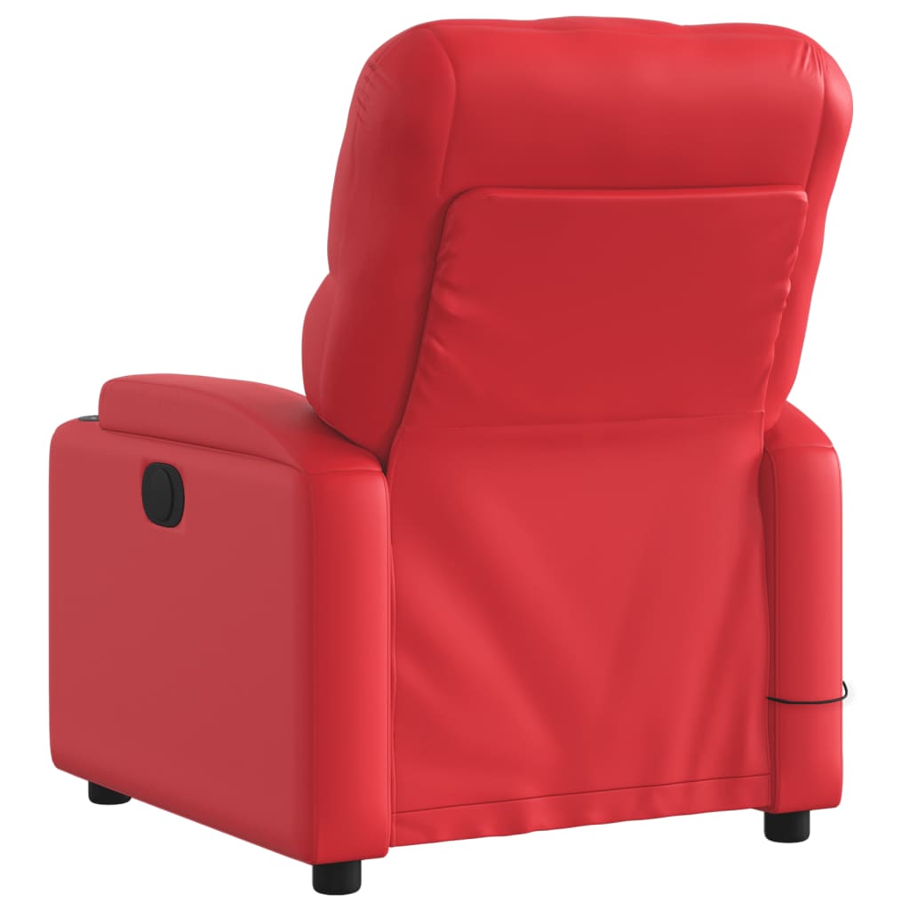 Fauteuil de massage inclinable électrique rouge similicuir Fauteuils vidaXL   