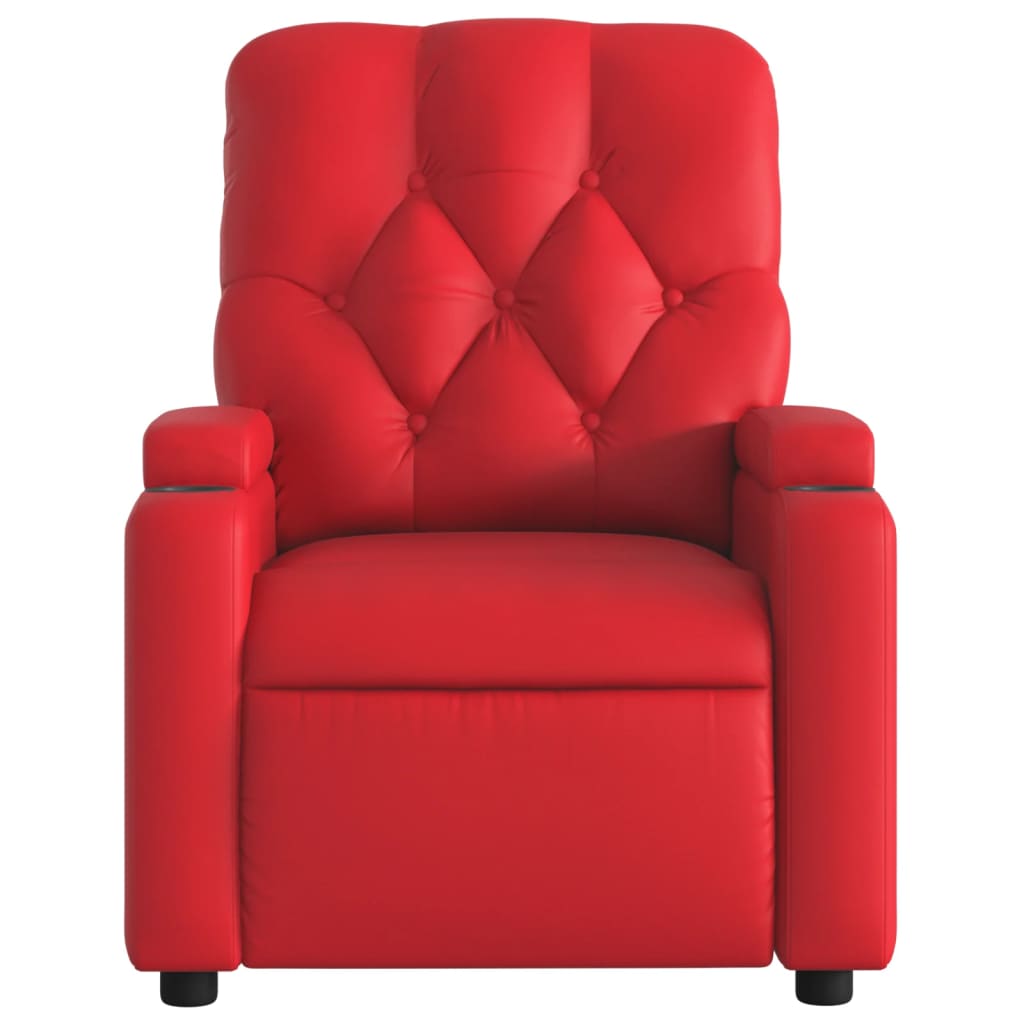 Fauteuil de massage inclinable électrique rouge similicuir Fauteuils vidaXL   