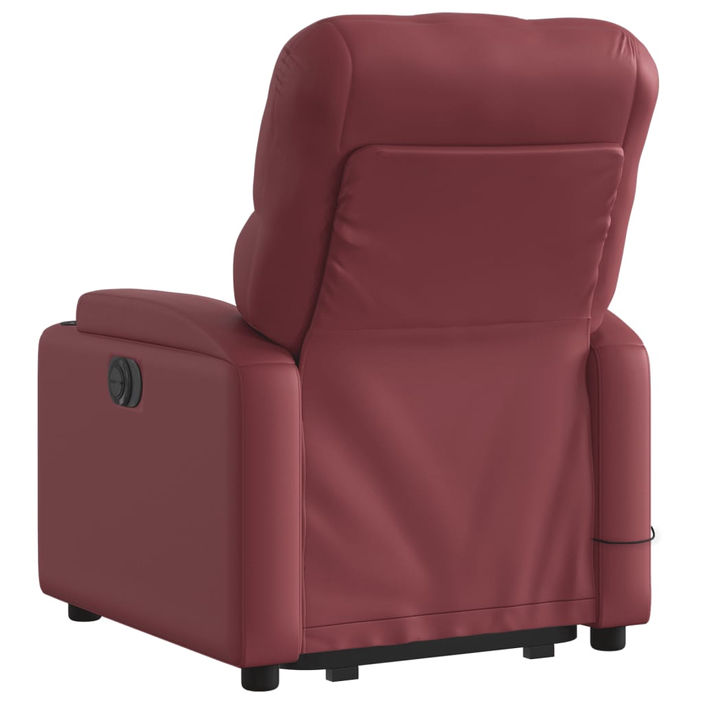 Fauteuil inclinable de massage Rouge bordeaux Similicuir Fauteuils vidaXL   