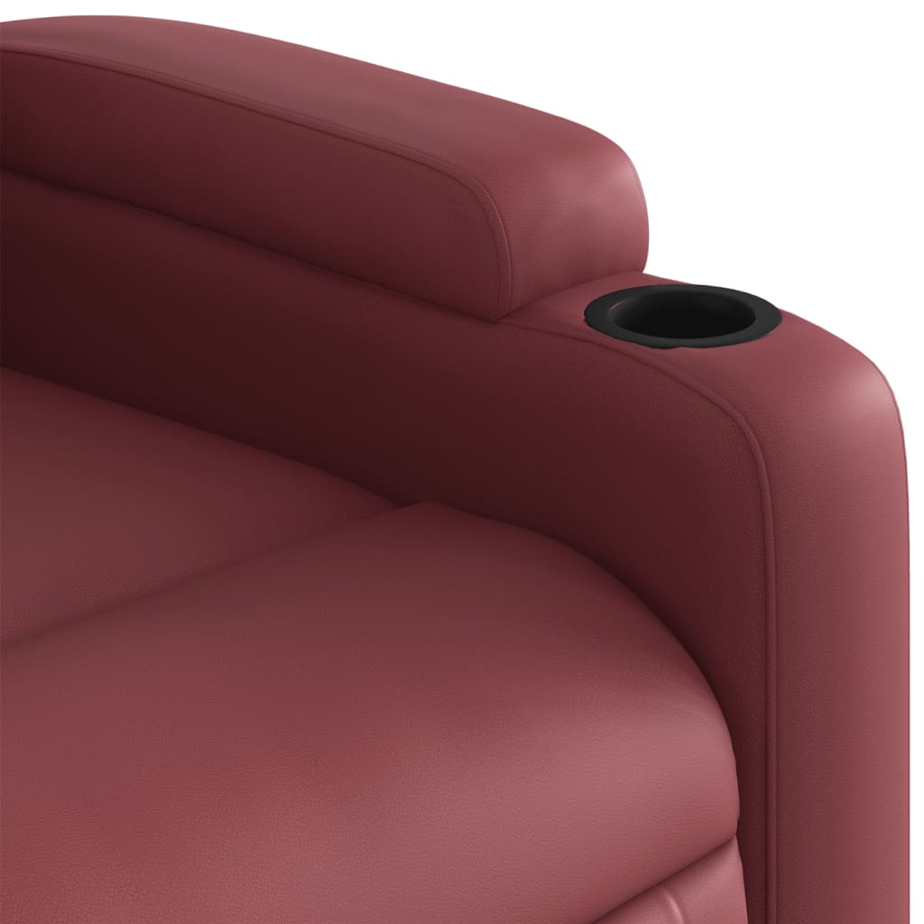 Fauteuil inclinable de massage Rouge bordeaux Similicuir Fauteuils vidaXL   