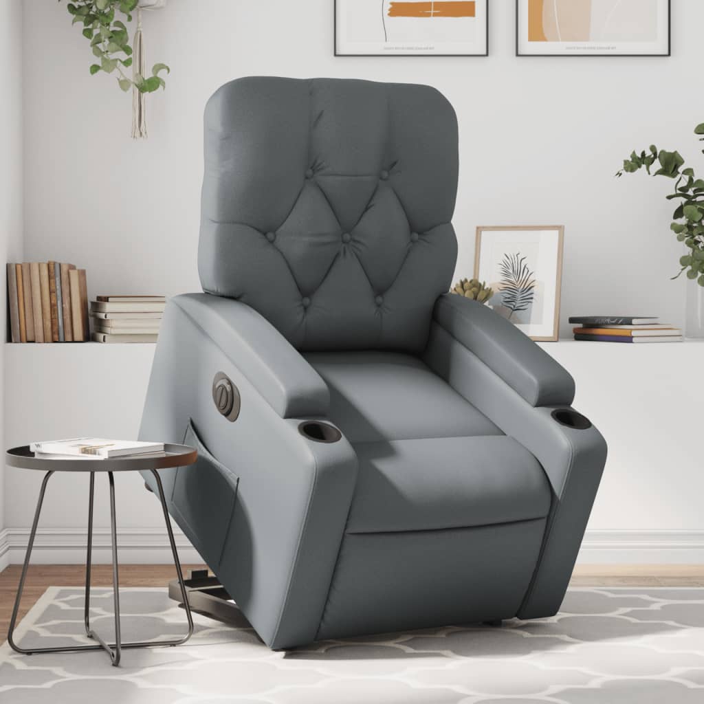 Fauteuil inclinable électrique gris similicuir Fauteuils vidaXL   