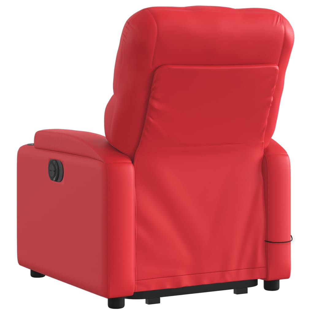 Fauteuil inclinable de massage électrique rouge similicuir Fauteuils vidaXL   