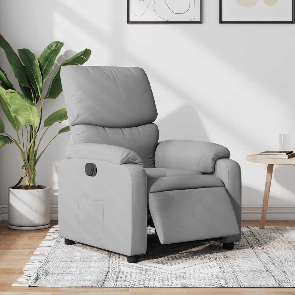 Fauteuil inclinable électrique Gris clair Tissu Fauteuils vidaXL   