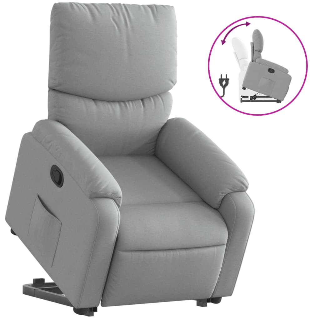 Fauteuil inclinable Gris clair Tissu Fauteuils vidaXL   