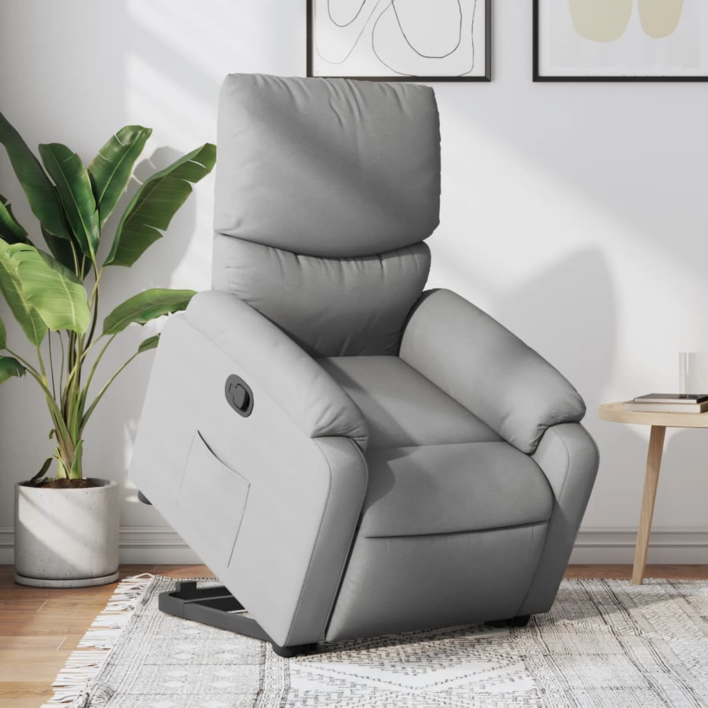 Fauteuil inclinable Gris clair Tissu Fauteuils vidaXL   