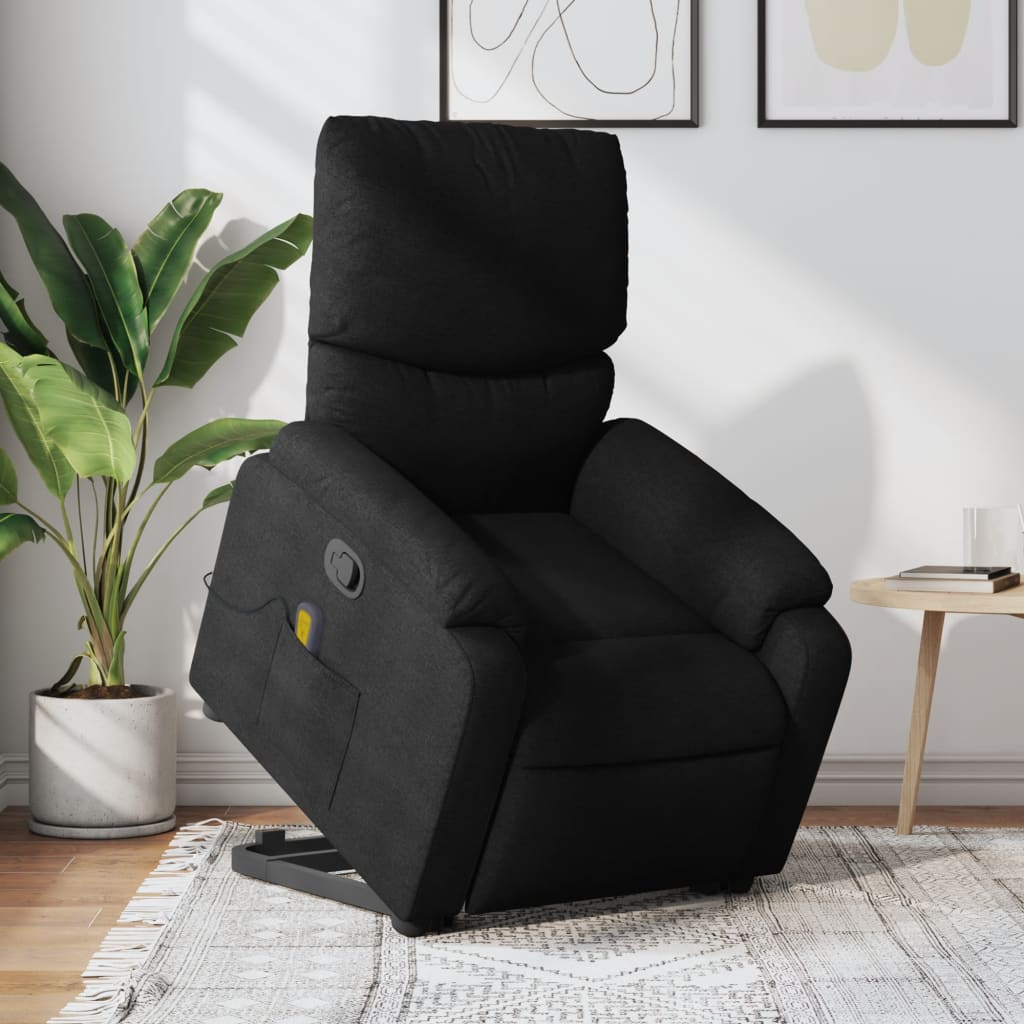 Fauteuil de massage inclinable Noir Tissu Fauteuils vidaXL   