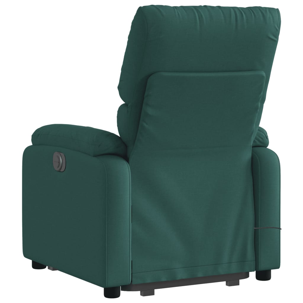 Fauteuil inclinable de massage Vert foncé Tissu Fauteuils vidaXL   