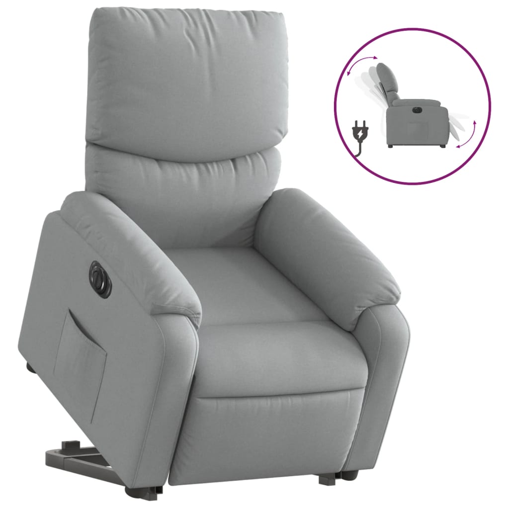 Fauteuil inclinable électrique gris clair tissu Fauteuils vidaXL   