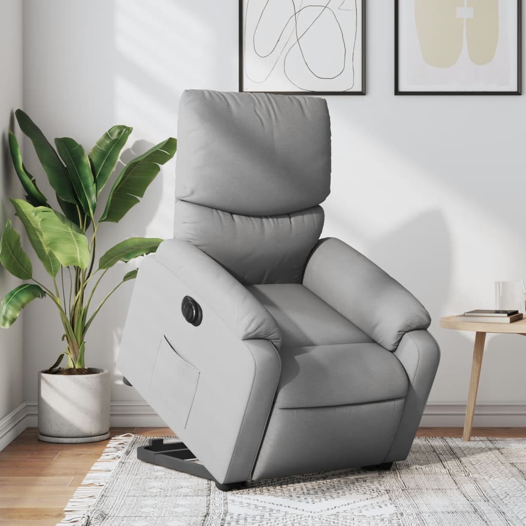 Fauteuil inclinable électrique gris clair tissu Fauteuils vidaXL   