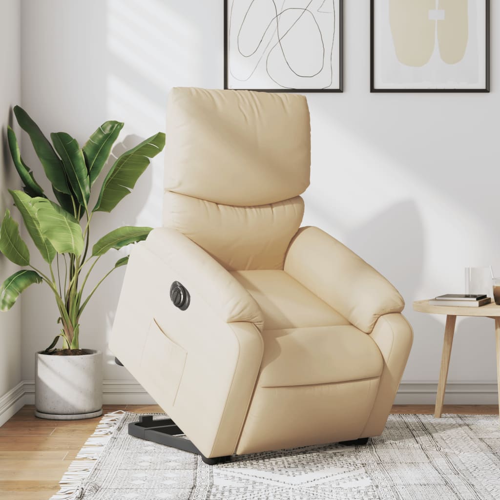 Fauteuil inclinable électrique crème tissu Fauteuils vidaXL   