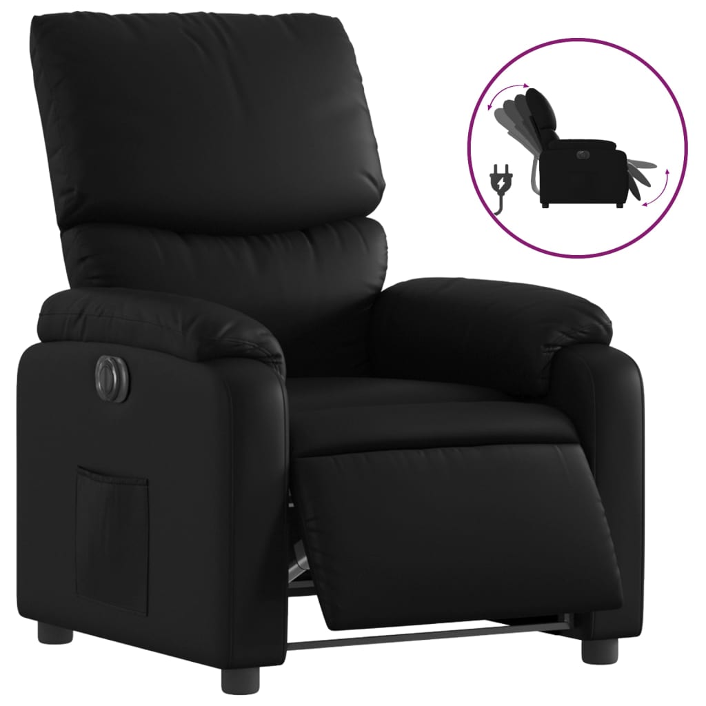 Fauteuil inclinable électrique Noir Similicuir Fauteuils vidaXL   