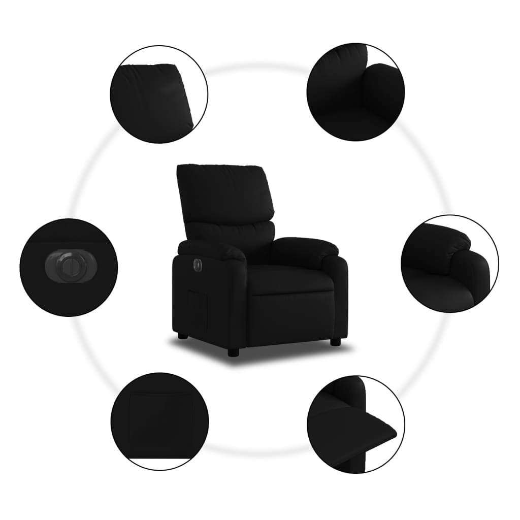 Fauteuil inclinable électrique Noir Similicuir Fauteuils vidaXL   