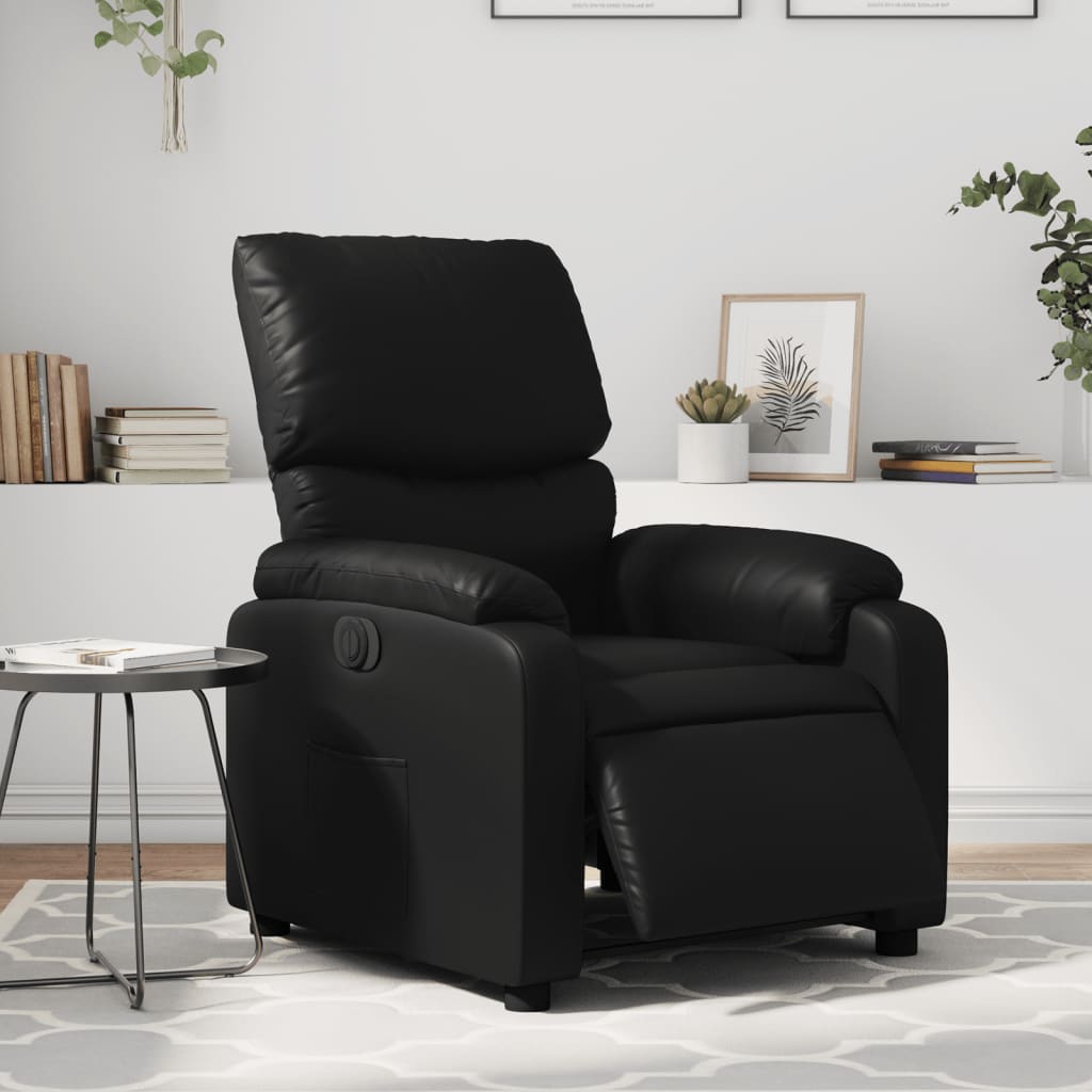 Fauteuil inclinable électrique Noir Similicuir Fauteuils vidaXL   