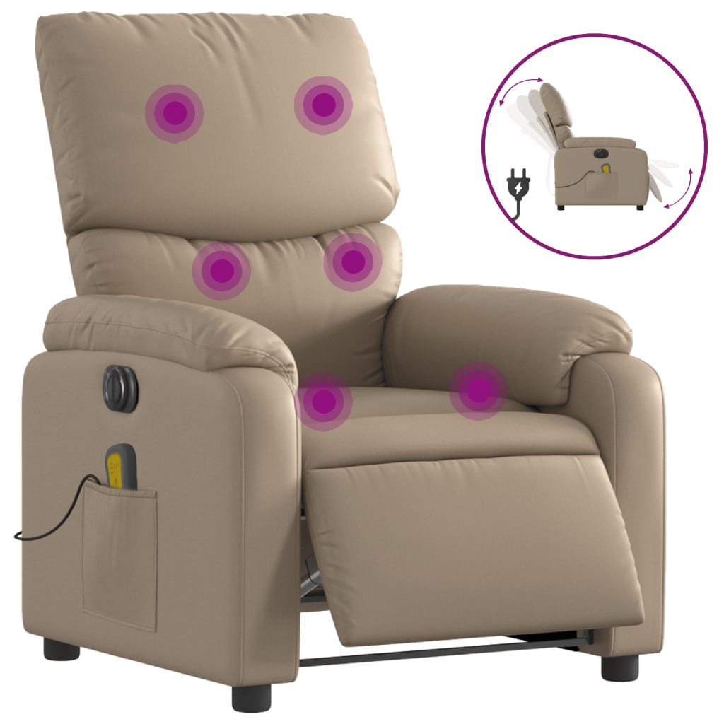 Fauteuil de massage inclinable électrique cappuccino similicuir Fauteuils vidaXL   