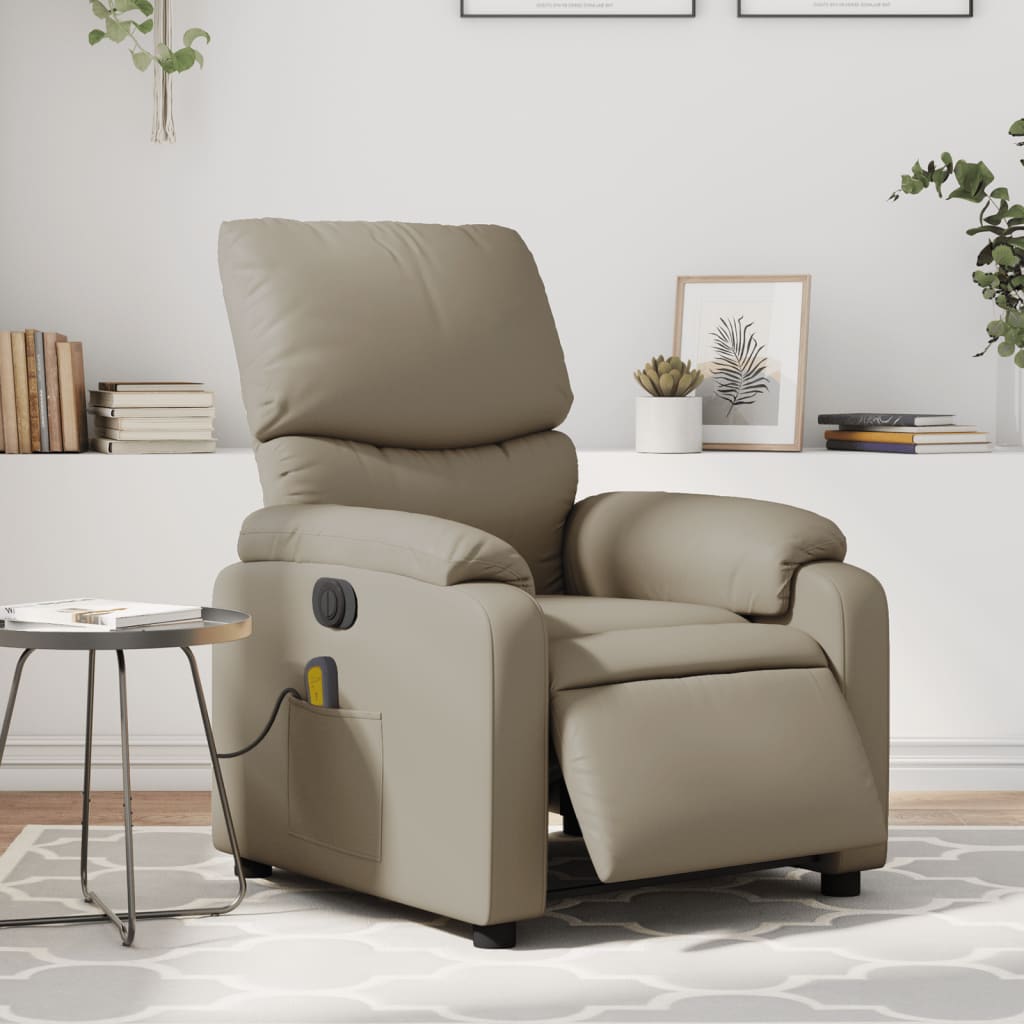 Fauteuil de massage inclinable électrique cappuccino similicuir Fauteuils vidaXL   