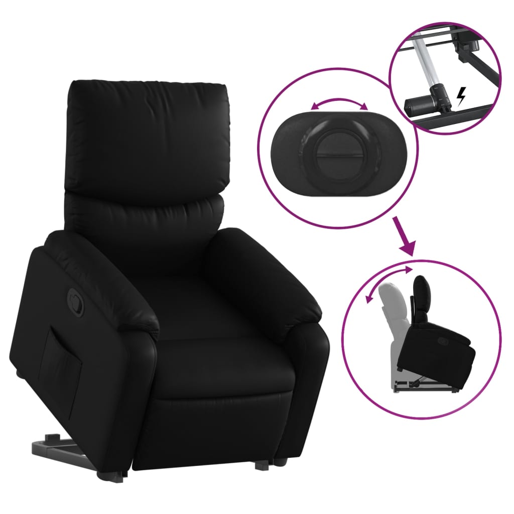 Fauteuil inclinable Noir Similicuir Fauteuils vidaXL   