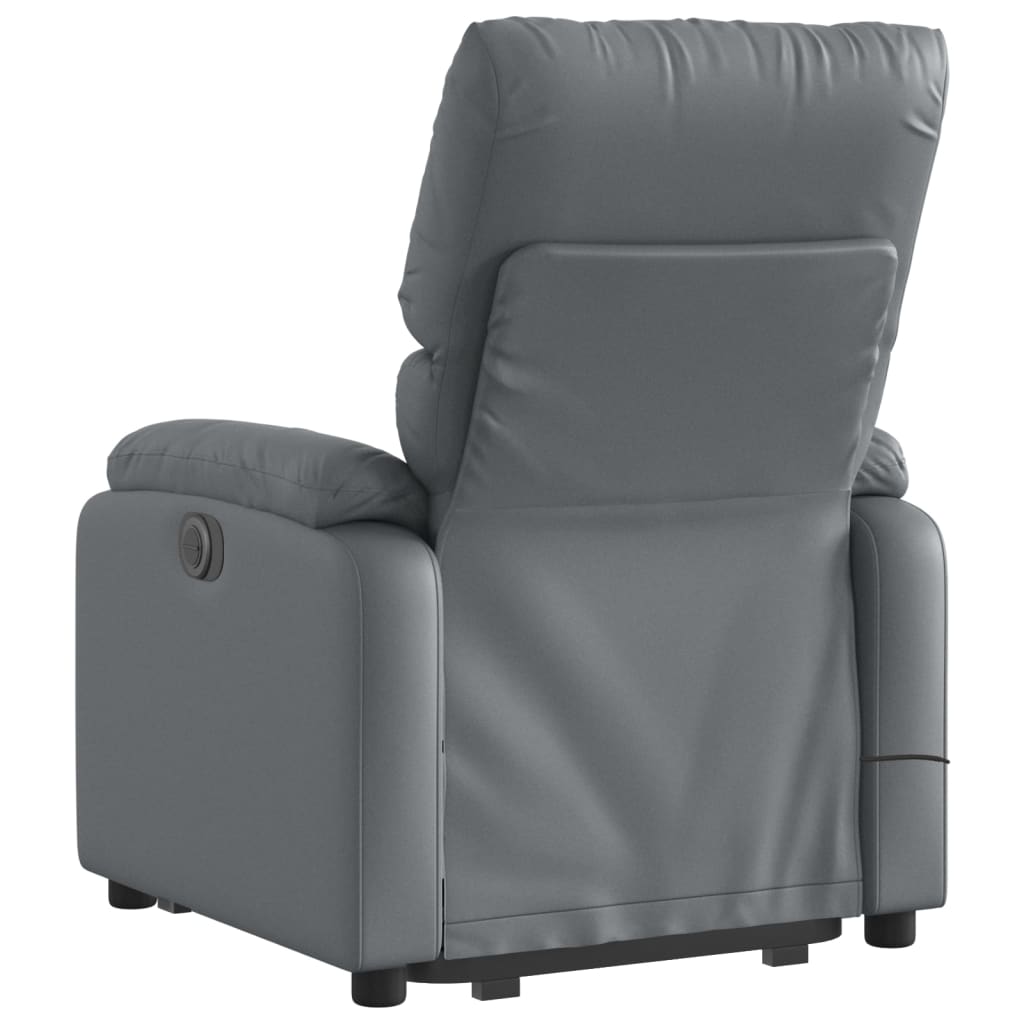 Fauteuil inclinable de massage Gris Similicuir Fauteuils vidaXL   