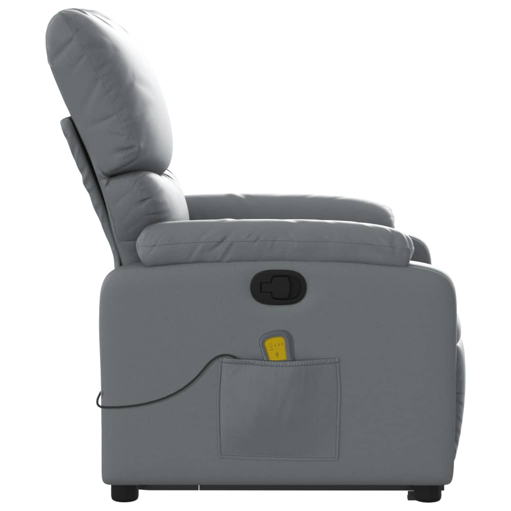 Fauteuil inclinable de massage Gris Similicuir Fauteuils vidaXL   