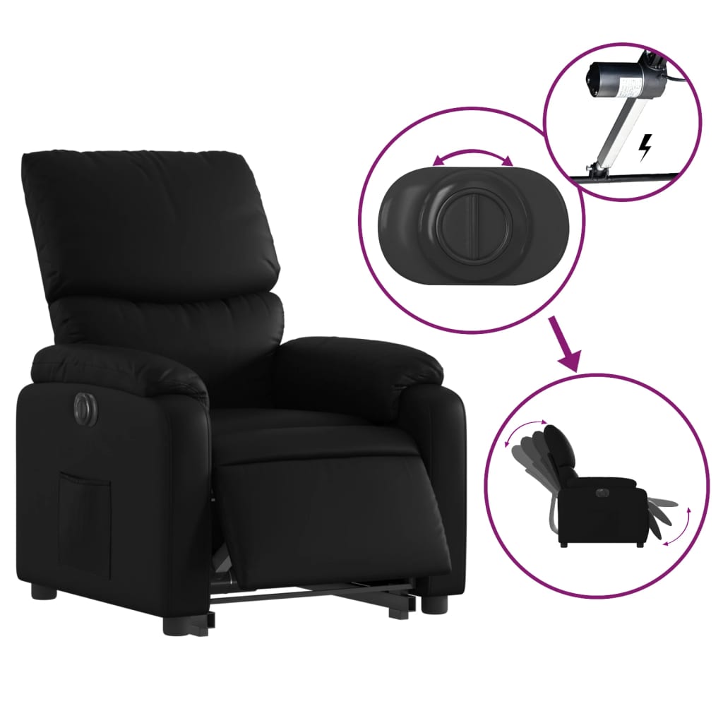 Fauteuil inclinable électrique noir similicuir Fauteuils vidaXL   