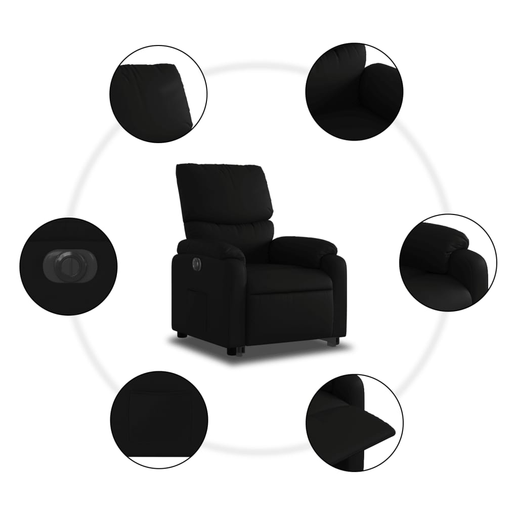 Fauteuil inclinable électrique noir similicuir Fauteuils vidaXL   