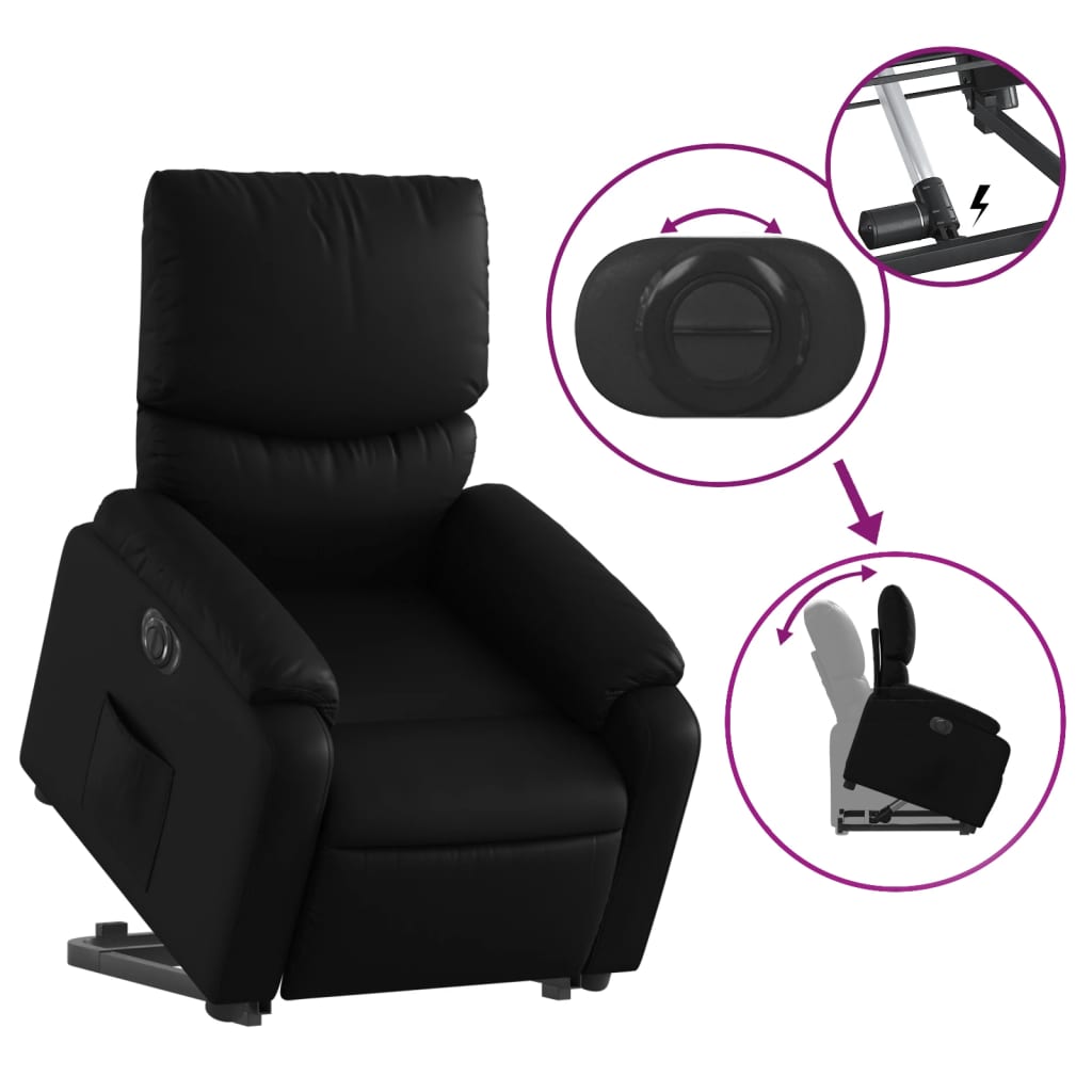 Fauteuil inclinable électrique noir similicuir Fauteuils vidaXL   