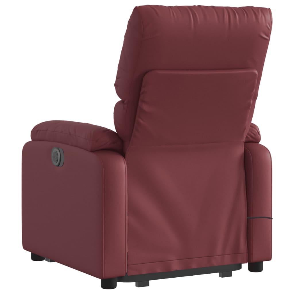 Fauteuil inclinable de massage électrique rouge bordeaux Fauteuils vidaXL   