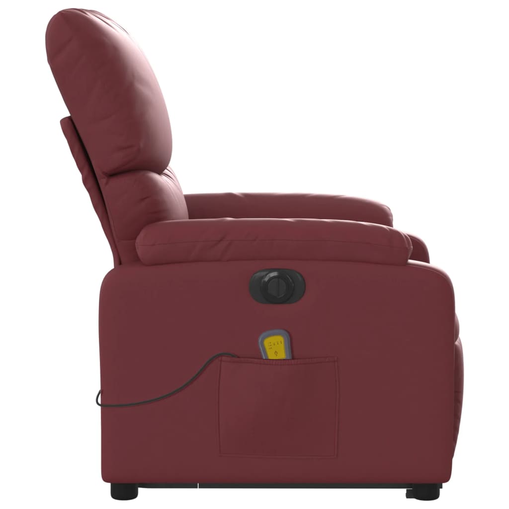 Fauteuil inclinable de massage électrique rouge bordeaux Fauteuils vidaXL   