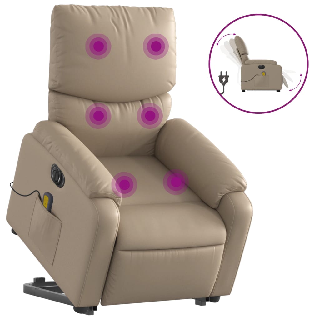 Fauteuil inclinable de massage électrique cappuccino similicuir Fauteuils vidaXL   