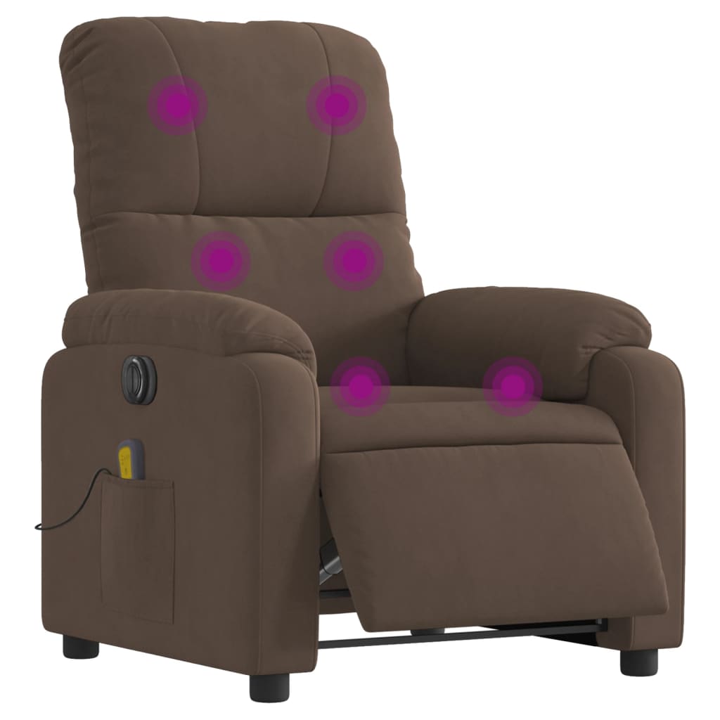 Fauteuil inclinable de massage électrique marron Fauteuils vidaXL   