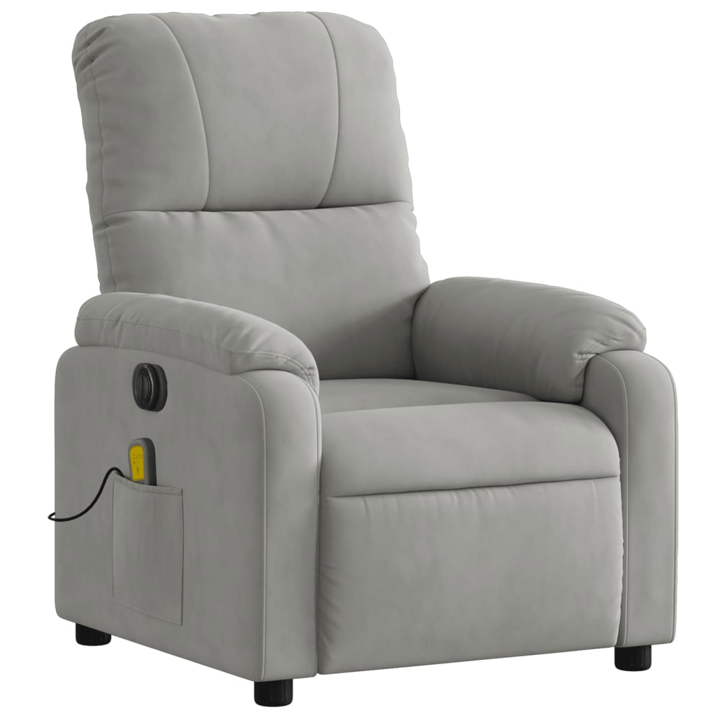 Fauteuil inclinable de massage électrique gris clair Fauteuils vidaXL   