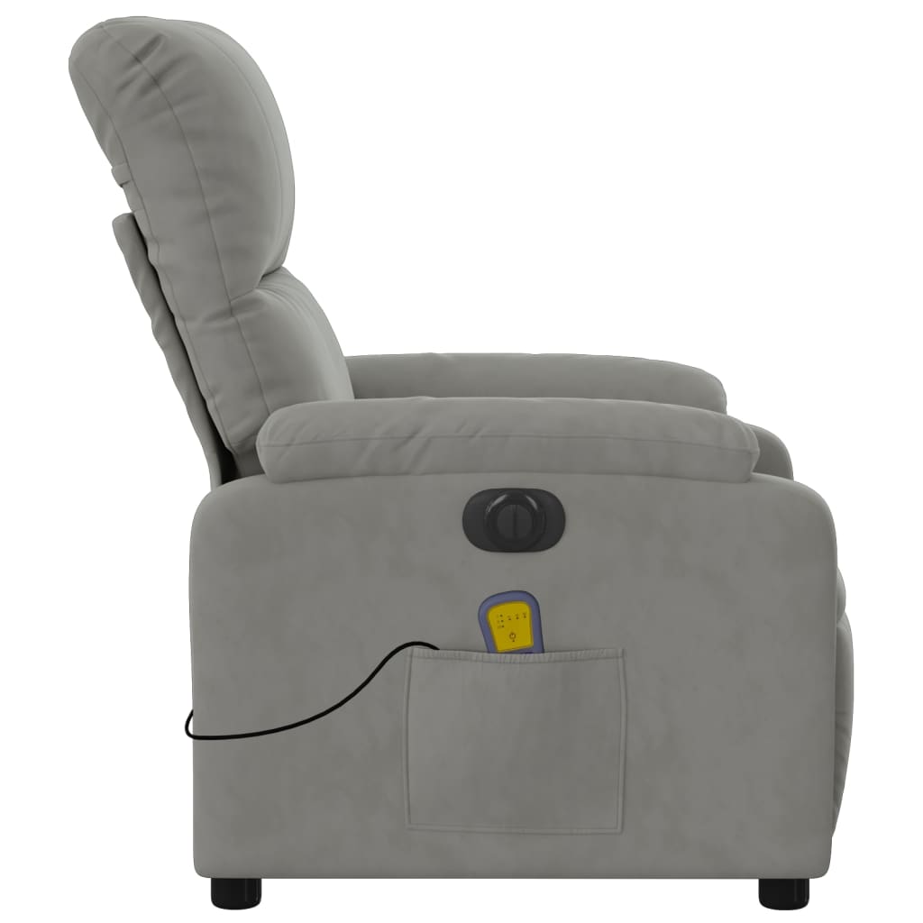 Fauteuil inclinable de massage électrique gris clair Fauteuils vidaXL   