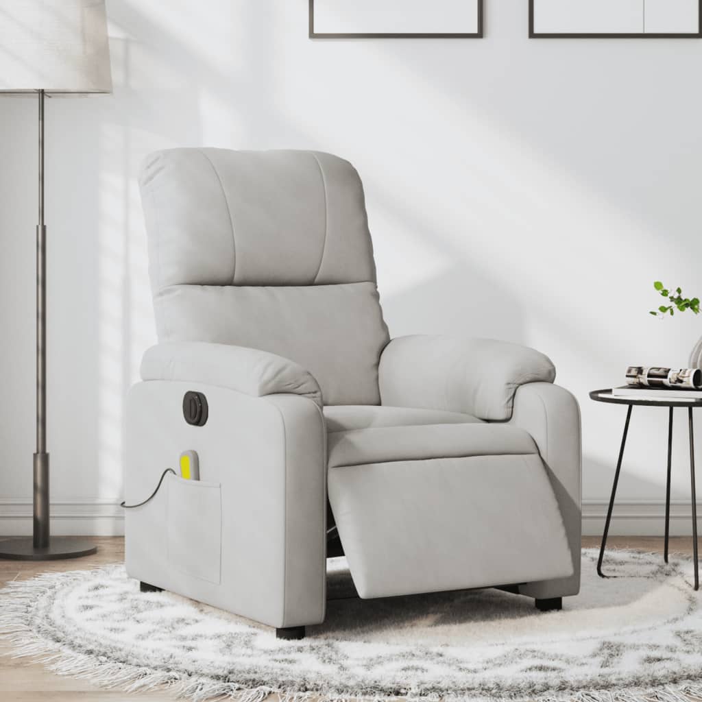 Fauteuil inclinable de massage électrique gris clair Fauteuils vidaXL   