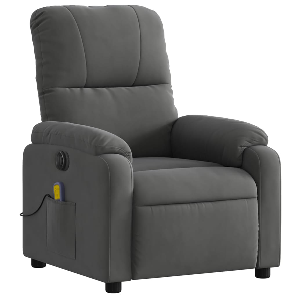 Fauteuil inclinable de massage électrique gris foncé Fauteuils vidaXL   