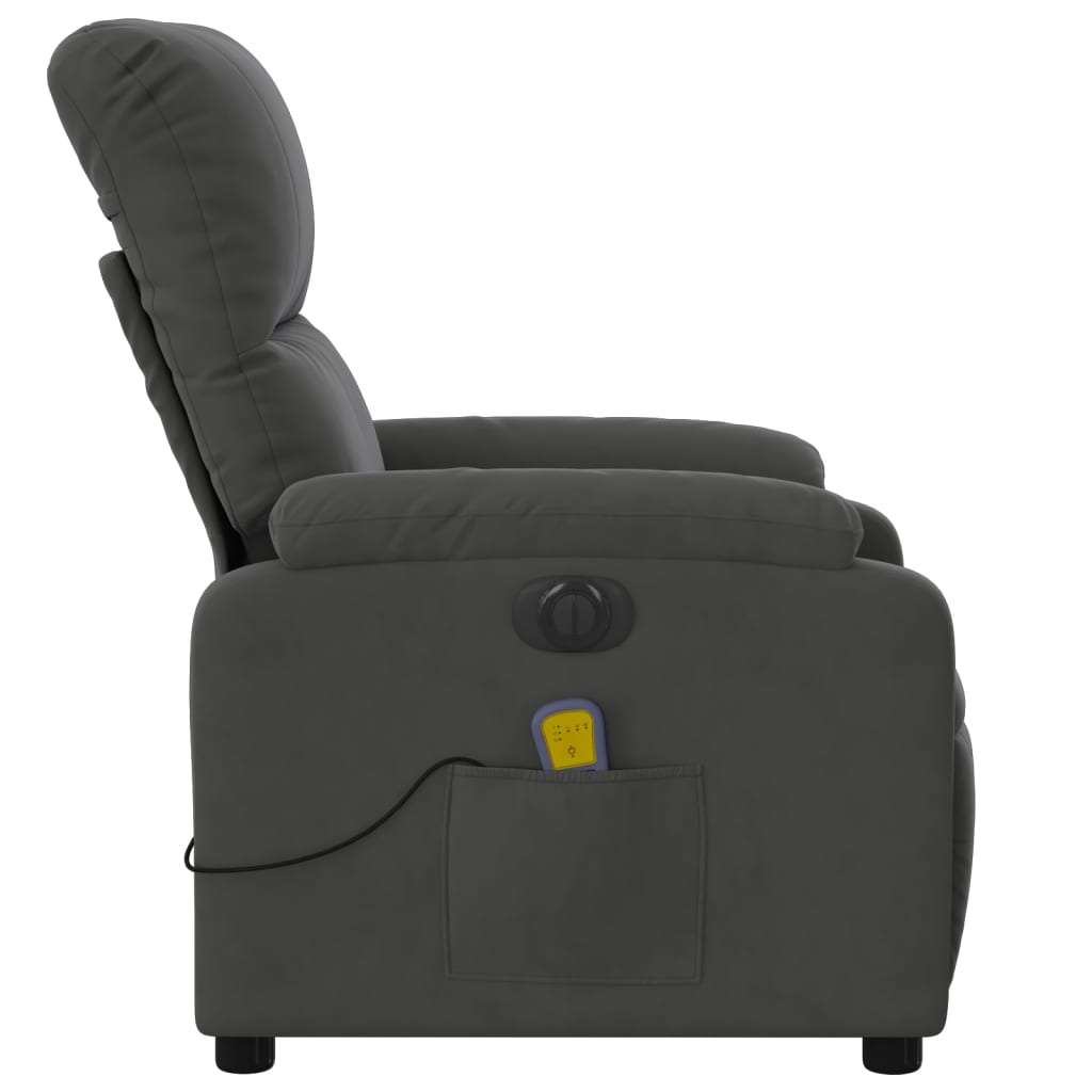 Fauteuil inclinable de massage électrique gris foncé Fauteuils vidaXL   