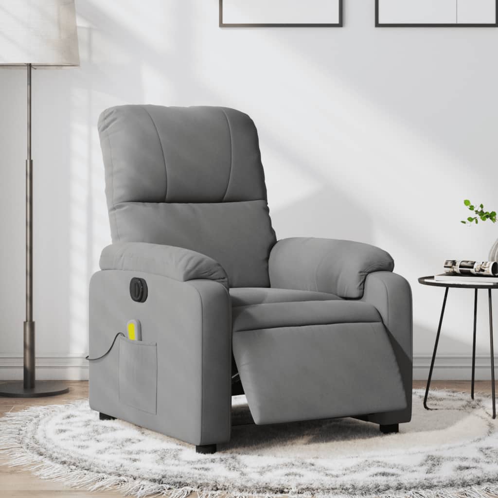 Fauteuil inclinable de massage électrique gris foncé Fauteuils vidaXL   