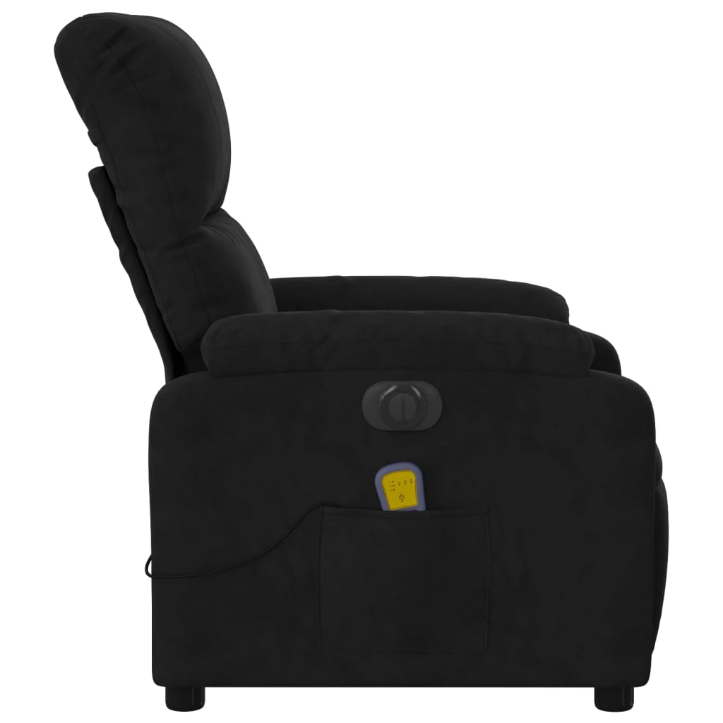 Fauteuil inclinable de massage électrique noir tissu microfibre Fauteuils vidaXL   