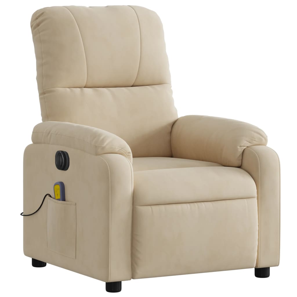 Fauteuil inclinable de massage électrique crème Fauteuils vidaXL   