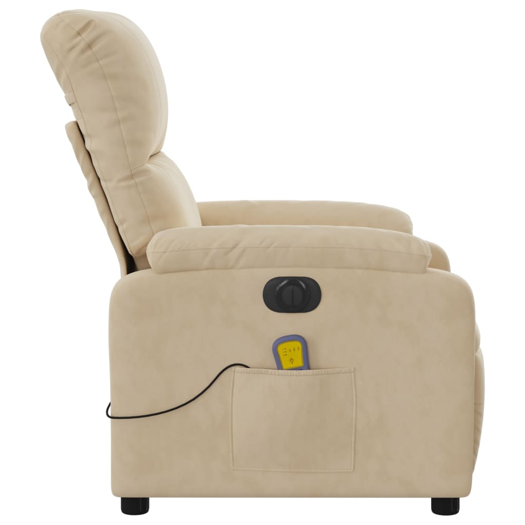 Fauteuil inclinable de massage électrique crème Fauteuils vidaXL   