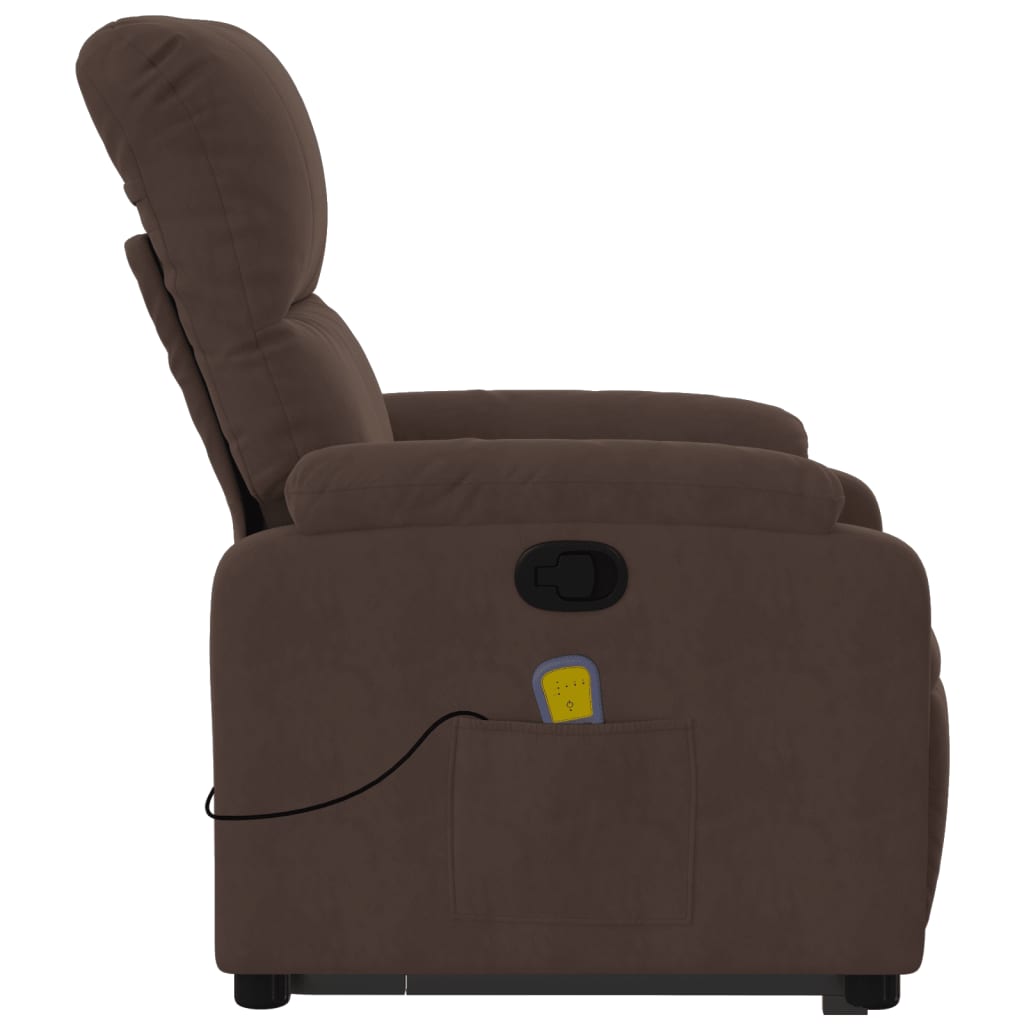 Fauteuil inclinable de massage marron tissu microfibre Fauteuils vidaXL   