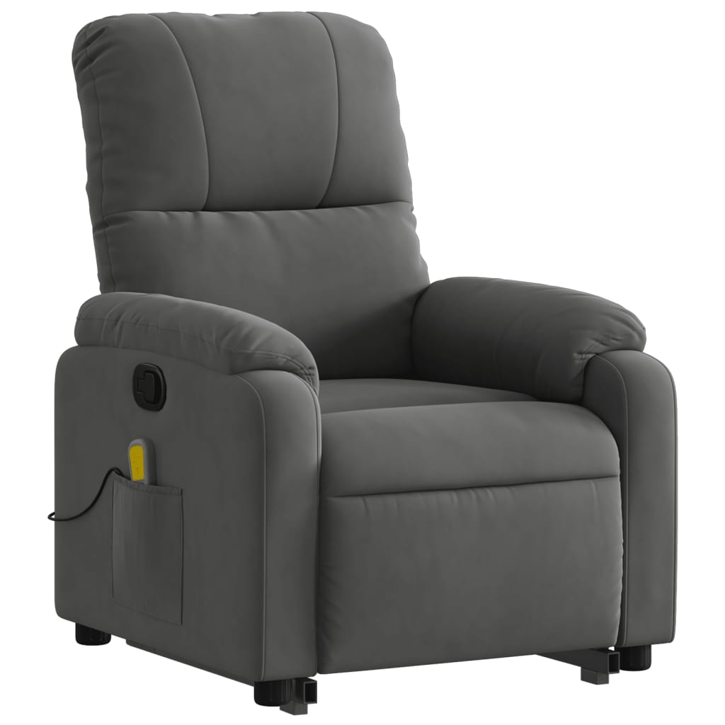 Fauteuil inclinable de massage gris foncé tissu microfibre Fauteuils vidaXL   