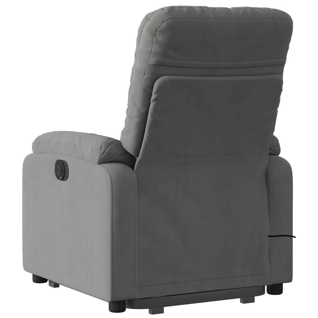 Fauteuil inclinable de massage gris foncé tissu microfibre Fauteuils vidaXL   