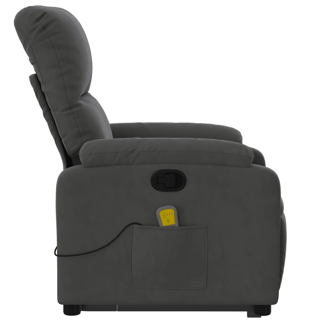 Fauteuil inclinable de massage gris foncé tissu microfibre Fauteuils vidaXL   