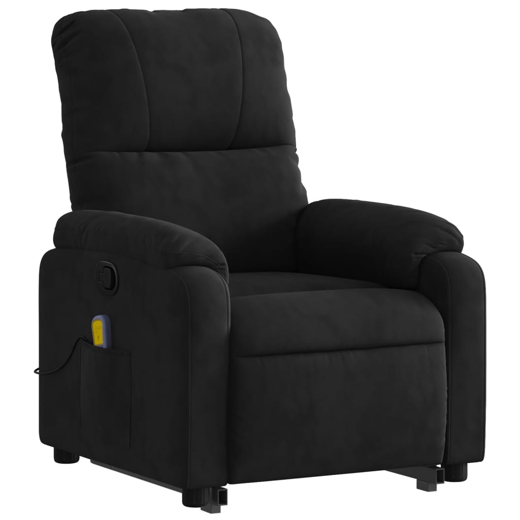 Fauteuil inclinable de massage noir tissu microfibre Fauteuils vidaXL   