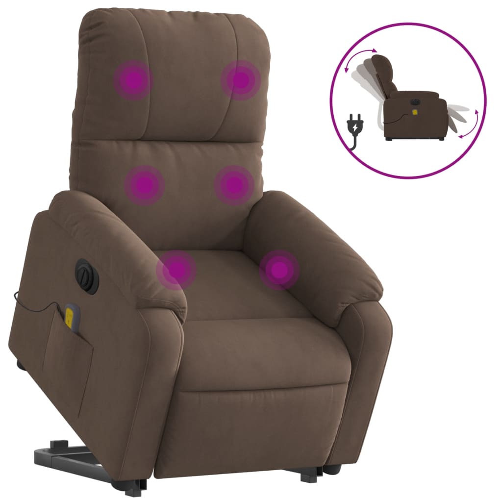 Fauteuil inclinable de massage électrique marron Fauteuils vidaXL   