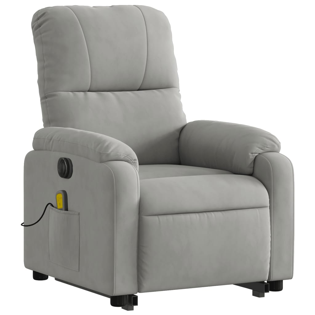 Fauteuil inclinable de massage électrique gris clair Fauteuils vidaXL   