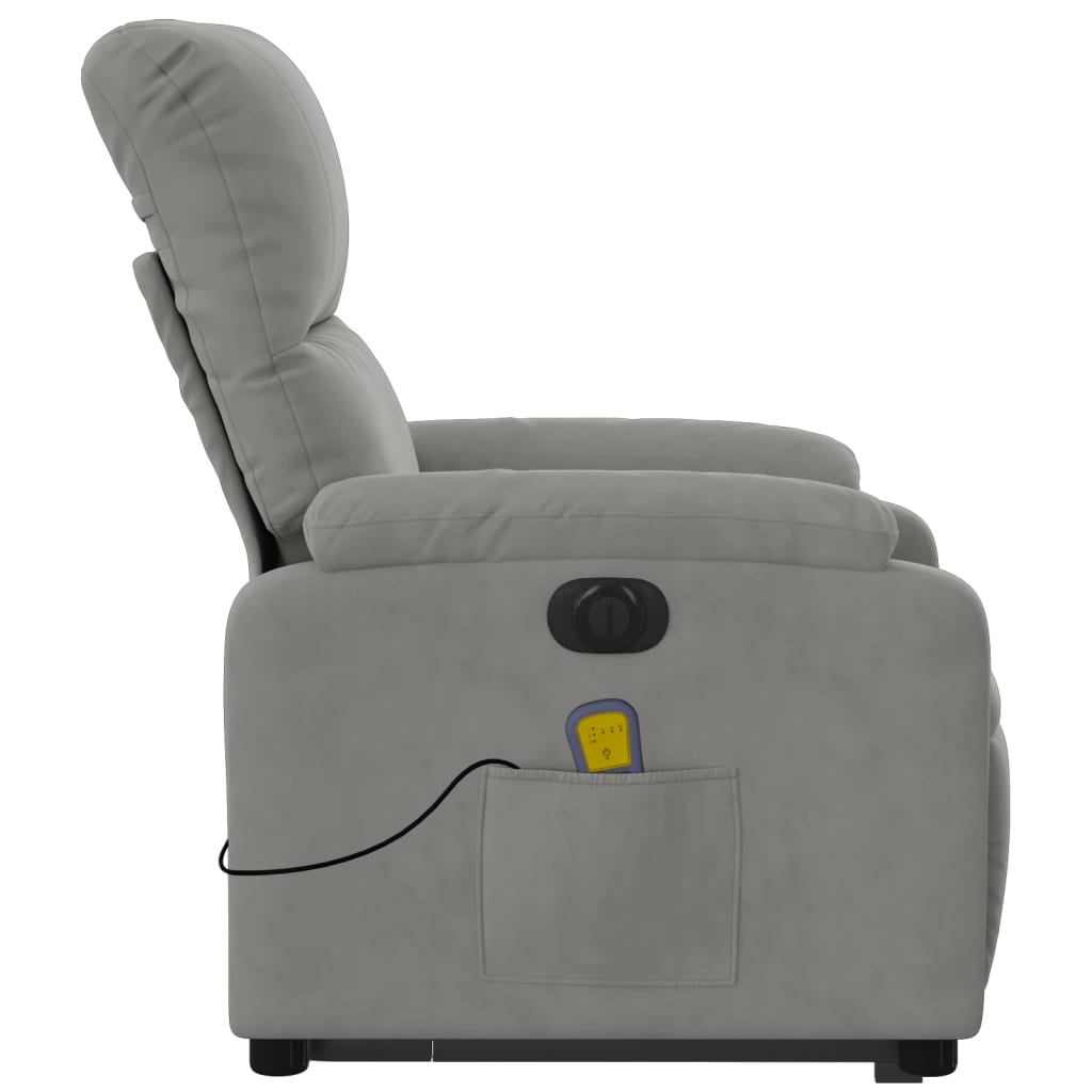 Fauteuil inclinable de massage électrique gris clair Fauteuils vidaXL   