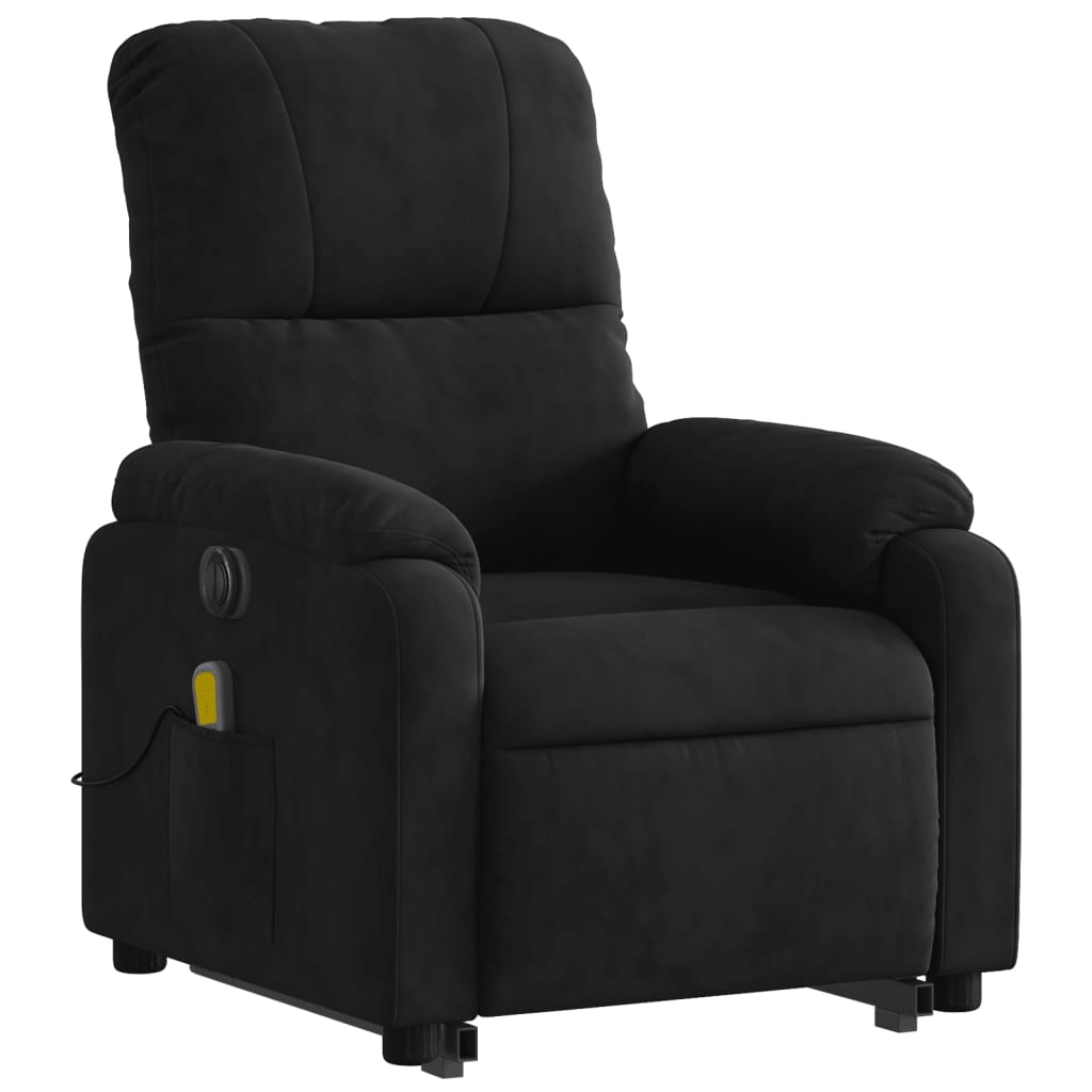 Fauteuil inclinable de massage électrique noir tissu microfibre Fauteuils vidaXL   