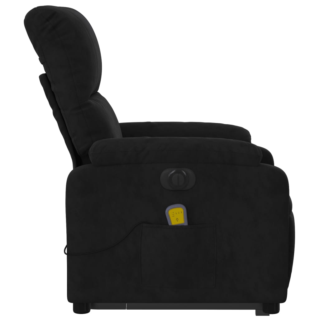 Fauteuil inclinable de massage électrique noir tissu microfibre Fauteuils vidaXL   