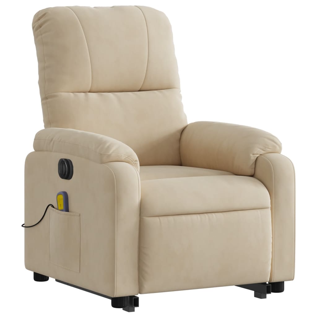 Fauteuil inclinable de massage électrique crème Fauteuils vidaXL   