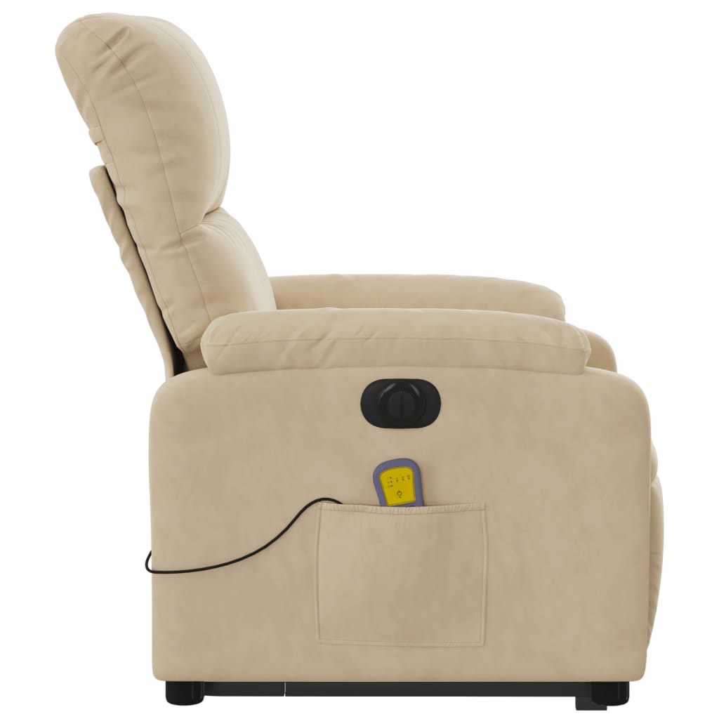 Fauteuil inclinable de massage électrique crème Fauteuils vidaXL   